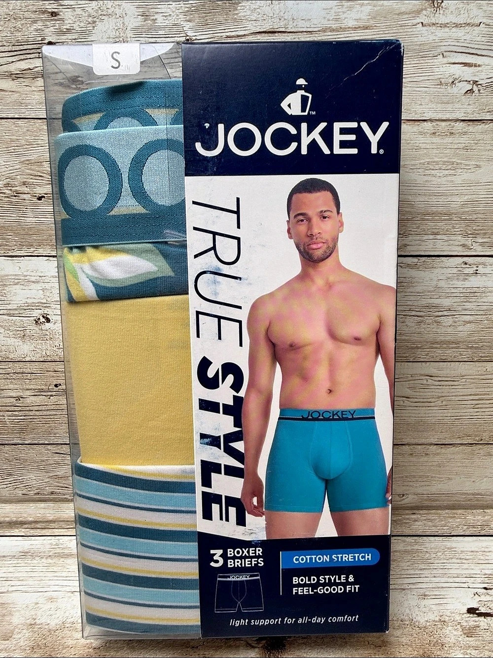 Jockey True Style Men's Boxer Briefs 3-Pack Blue Small 28-30” NEW